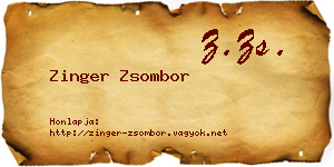 Zinger Zsombor névjegykártya